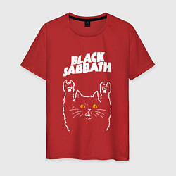 Футболка хлопковая мужская Black Sabbath rock cat, цвет: красный