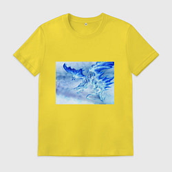 Футболка хлопковая мужская Парящий дракон, цвет: желтый