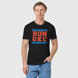 Футболка хлопковая мужская Run Oklahoma City Thunder, цвет: черный — фото 2