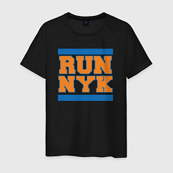 Футболка хлопковая мужская Run New York Knicks, цвет: черный