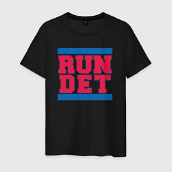 Футболка хлопковая мужская Run Detroit Pistons, цвет: черный