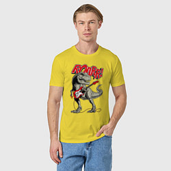 Футболка хлопковая мужская Rock T Rex, цвет: желтый — фото 2