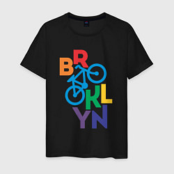 Футболка хлопковая мужская Brooklyn bike, цвет: черный