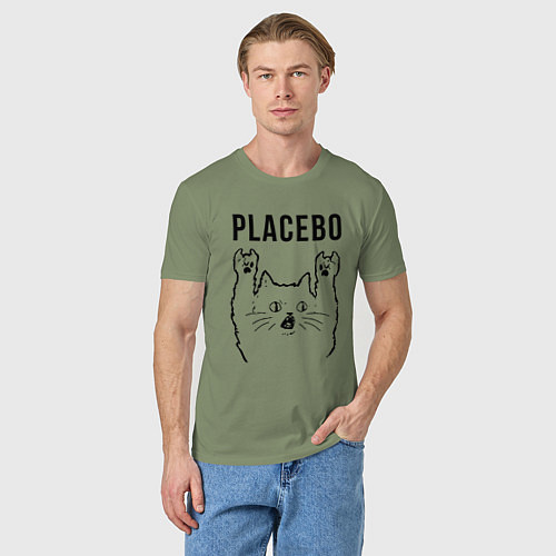Мужская футболка Placebo - rock cat / Авокадо – фото 3