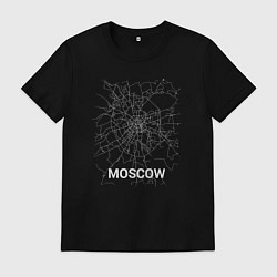 Футболка хлопковая мужская Moscow map, цвет: черный