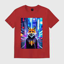 Футболка хлопковая мужская Fox in New York - urban style, цвет: красный