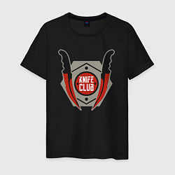 Футболка хлопковая мужская Knife club, цвет: черный