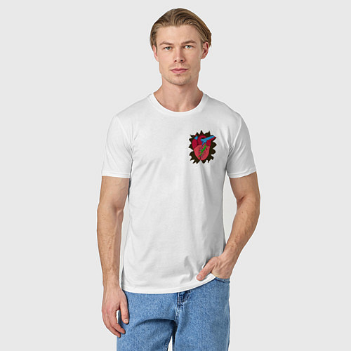 Мужская футболка Сердце с саламандрой / Белый – фото 3