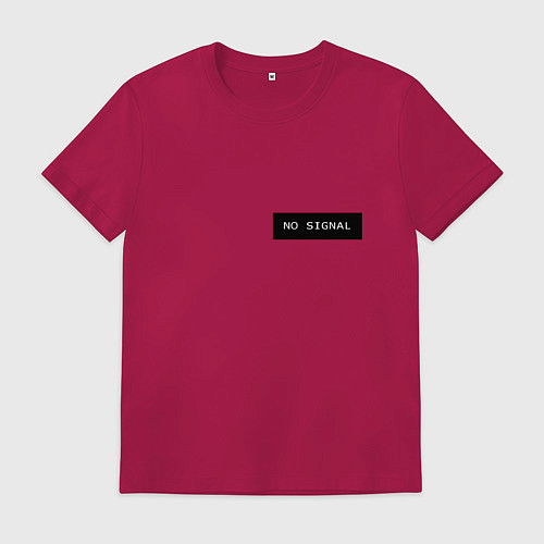 Мужская футболка Нет сигнала на черном фоне - мини / Маджента – фото 1