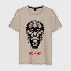 Футболка хлопковая мужская Mad monkey, цвет: миндальный