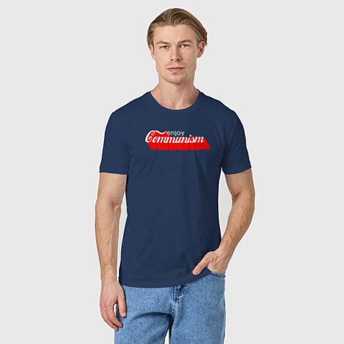 Мужская футболка Enjoy communism / Тёмно-синий – фото 3