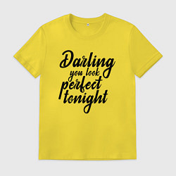 Футболка хлопковая мужская Ed Sheeran Perfect Lyrics, цвет: желтый