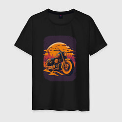 Футболка хлопковая мужская Vintage Harley Tribute, цвет: черный