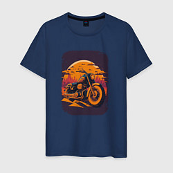 Футболка хлопковая мужская Vintage Harley Tribute, цвет: тёмно-синий