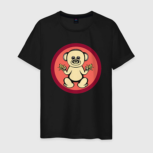 Мужская футболка Обезьянка с бананами - милое животное / Черный – фото 1