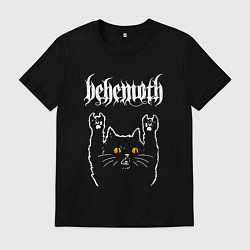 Футболка хлопковая мужская Behemoth rock cat, цвет: черный