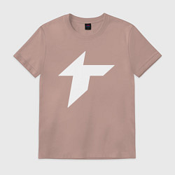 Футболка хлопковая мужская Thunder awaken logo, цвет: пыльно-розовый