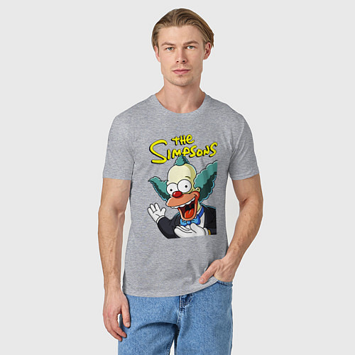 Мужская футболка Krusty the clown / Меланж – фото 3