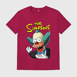 Футболка хлопковая мужская Krusty the clown, цвет: маджента