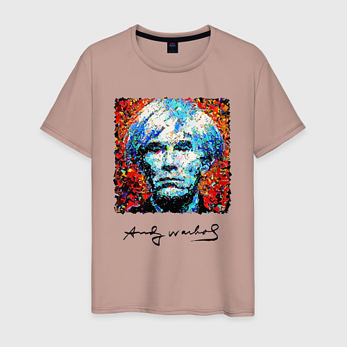 Мужская футболка Andy Warhol - celebrity / Пыльно-розовый – фото 1