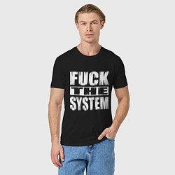 Футболка хлопковая мужская SoD - f**k the system, цвет: черный — фото 2