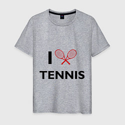 Футболка хлопковая мужская I Love Tennis, цвет: меланж