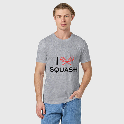 Мужская футболка I Love Squash / Меланж – фото 3