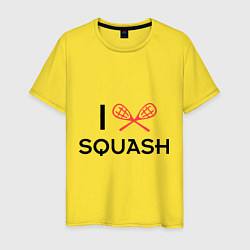 Футболка хлопковая мужская I Love Squash, цвет: желтый