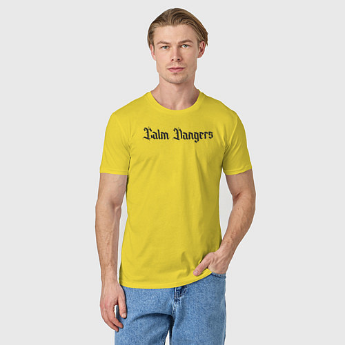 Мужская футболка Calm dangers black 2 side / Желтый – фото 3