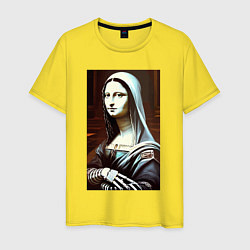 Футболка хлопковая мужская Mona Lisa from Elm street - horror, цвет: желтый