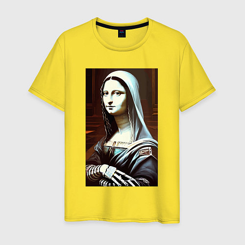 Мужская футболка Mona Lisa from Elm street - horror / Желтый – фото 1