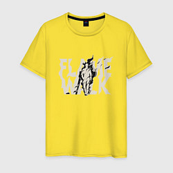 Футболка хлопковая мужская Flame walk, цвет: желтый