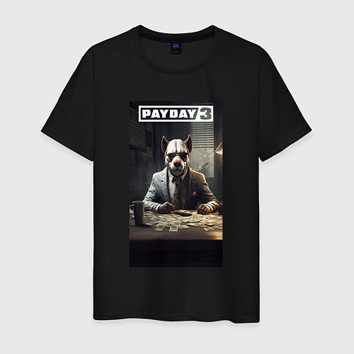 Мужская футболка Payday 3 bulldog / Черный – фото 1