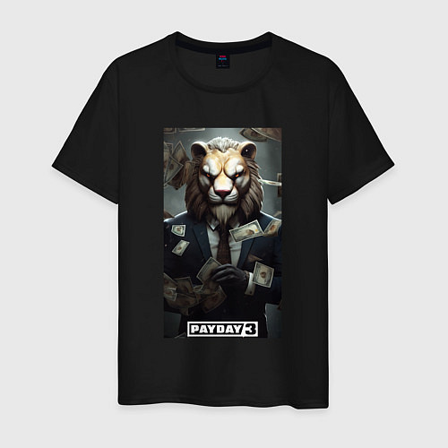 Мужская футболка Payday 3 lion / Черный – фото 1