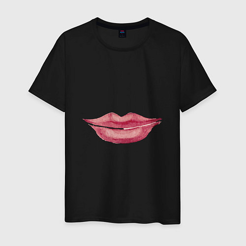 Мужская футболка Lips / Черный – фото 1