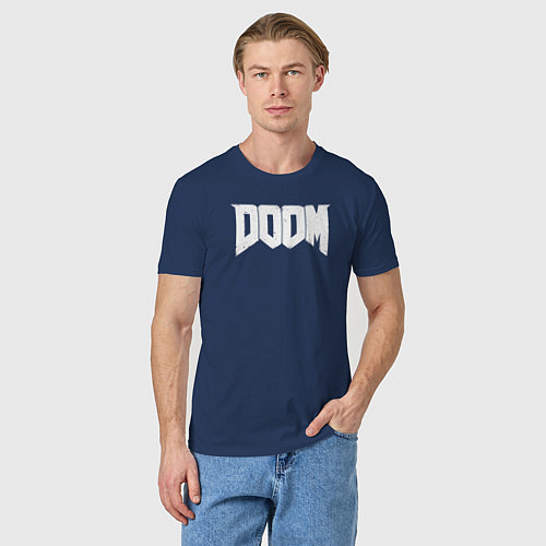 Мужская футболка Doom nightmare mode / Тёмно-синий – фото 3