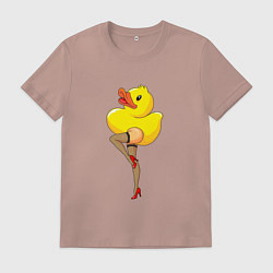 Футболка хлопковая мужская Эротичная утка, цвет: пыльно-розовый