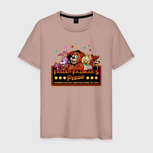 Мужская футболка Пиццерия Фредди / Пыльно-розовый – фото 1