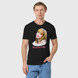 Футболка хлопковая мужская Lisa Blackpink, цвет: черный — фото 2