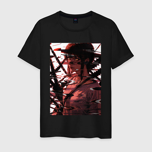 Мужская футболка Макима глитч - Человек бензопила / Черный – фото 1