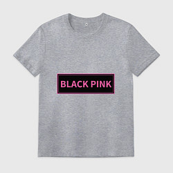 Футболка хлопковая мужская Логотип Блек Пинк, цвет: меланж