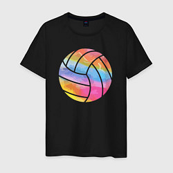 Футболка хлопковая мужская Ball color, цвет: черный