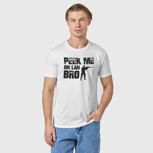 Мужская футболка Peek me on lan bro / Белый – фото 3