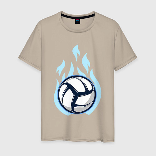 Мужская футболка Blue fire ball / Миндальный – фото 1