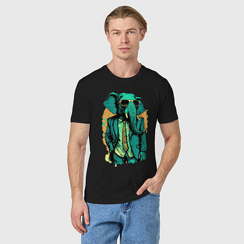 Мужская футболка Человек слон / Черный – фото 3