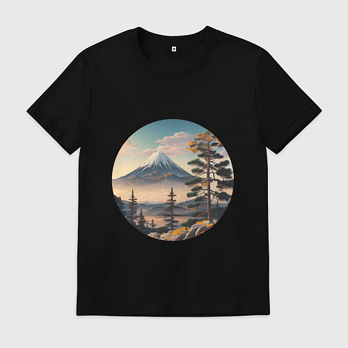 Мужская футболка Природа Японии и Дальнего Востока / Черный – фото 1