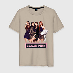 Футболка хлопковая мужская Rose Blackpink kpop, цвет: миндальный