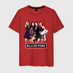 Футболка хлопковая мужская Rose Blackpink kpop, цвет: красный