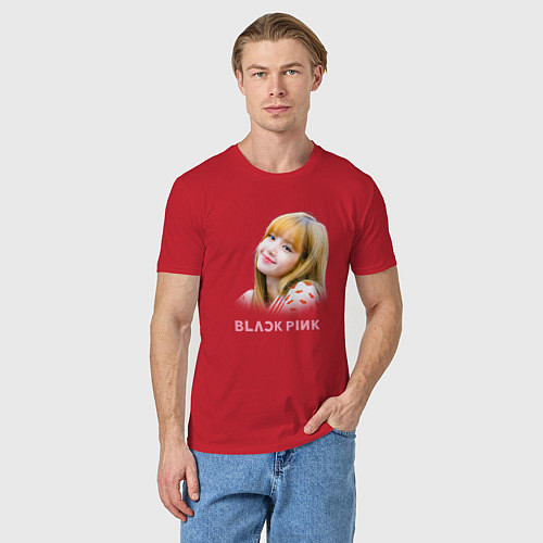 Мужская футболка Lisa Blackpink / Красный – фото 3