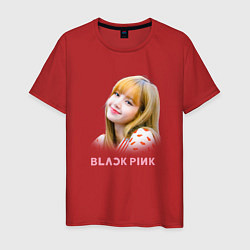 Футболка хлопковая мужская Lisa Blackpink, цвет: красный